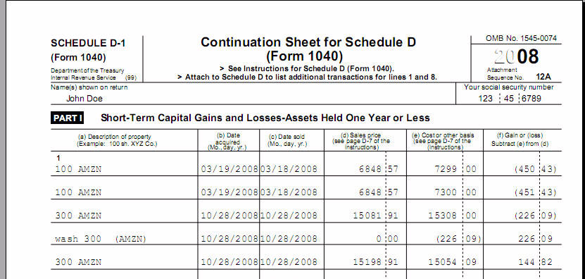 sample pdf Schedule D-1 result